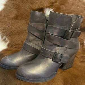 distressed metalic boots
